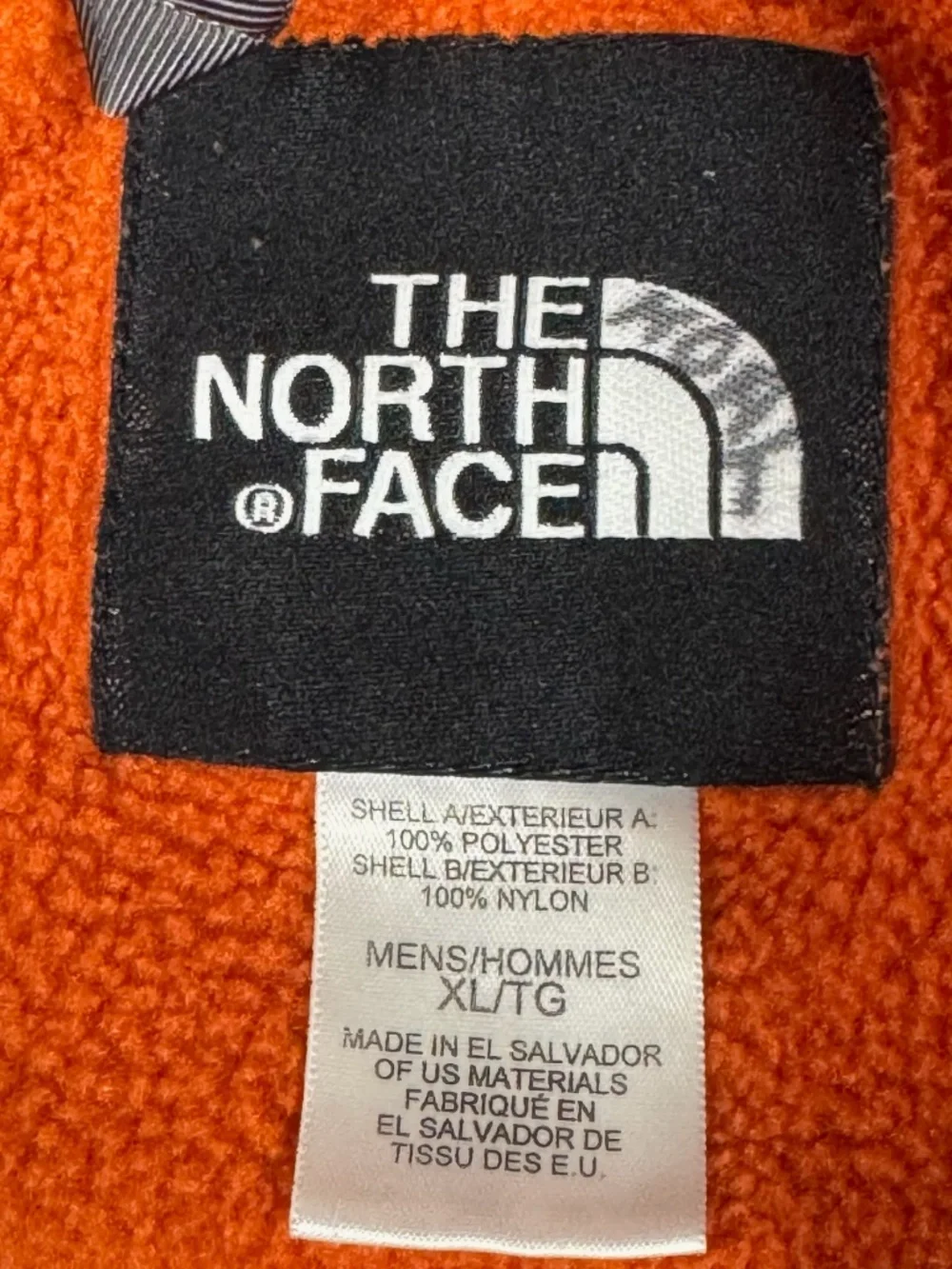 The North Face Men’s Denali Polartec Fleece Full Zip Jacket Orange Gray XL